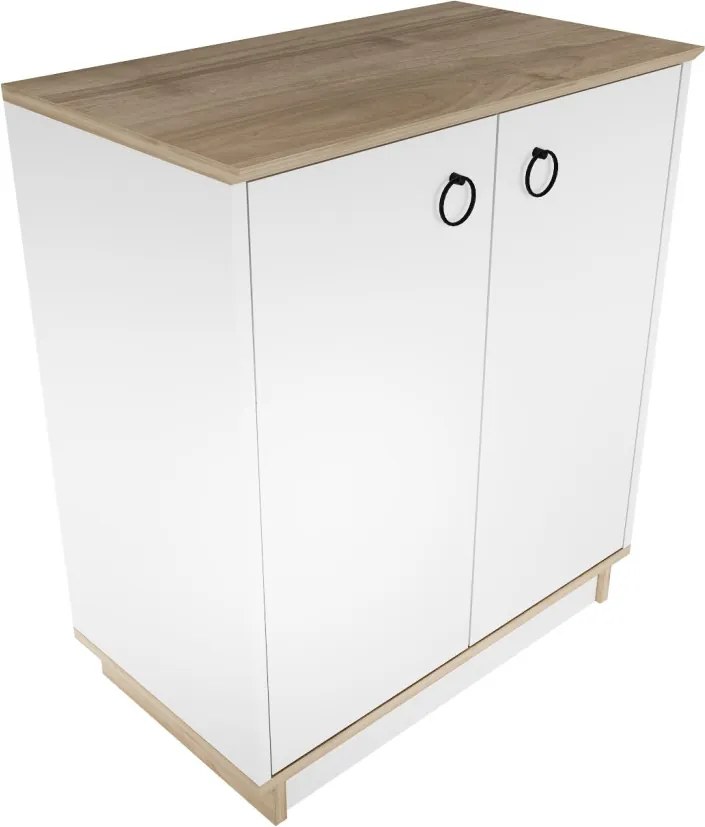 Nüanse komód, fehér-dió, 72 cm