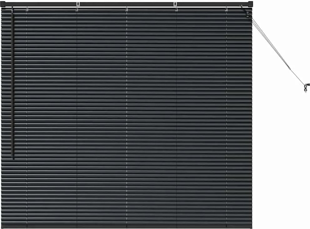 vidaXL Zsalugáter Redőnyök Fekete 130 x 140 cm Alumínium