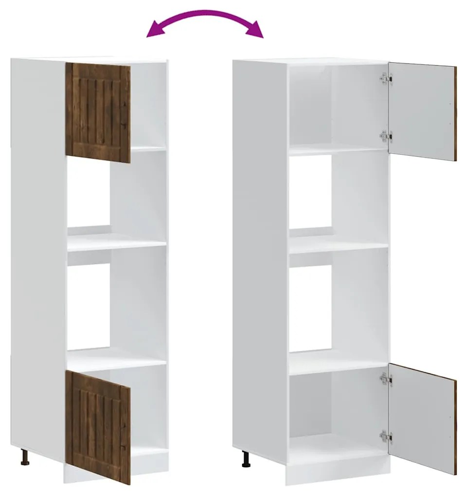 Lucca 2 db füstölt tölgy színű szerelt fa sütőszekrények