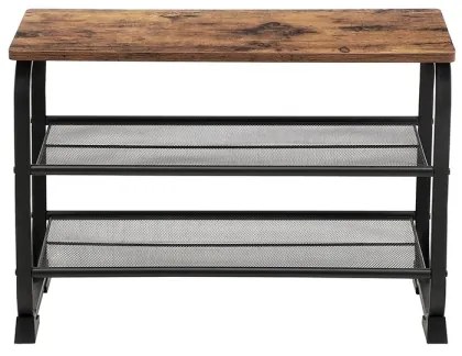 Cipőtároló DAVOR barna/fekete