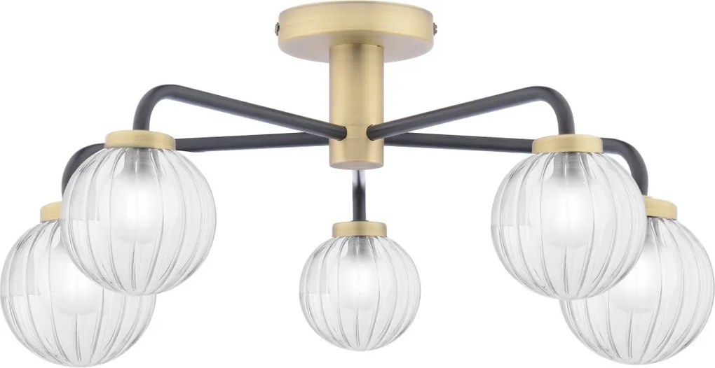 Dar Lighting modern mennyezeti lámpa gibbs antik sárgaréz matt fekete dargib5454