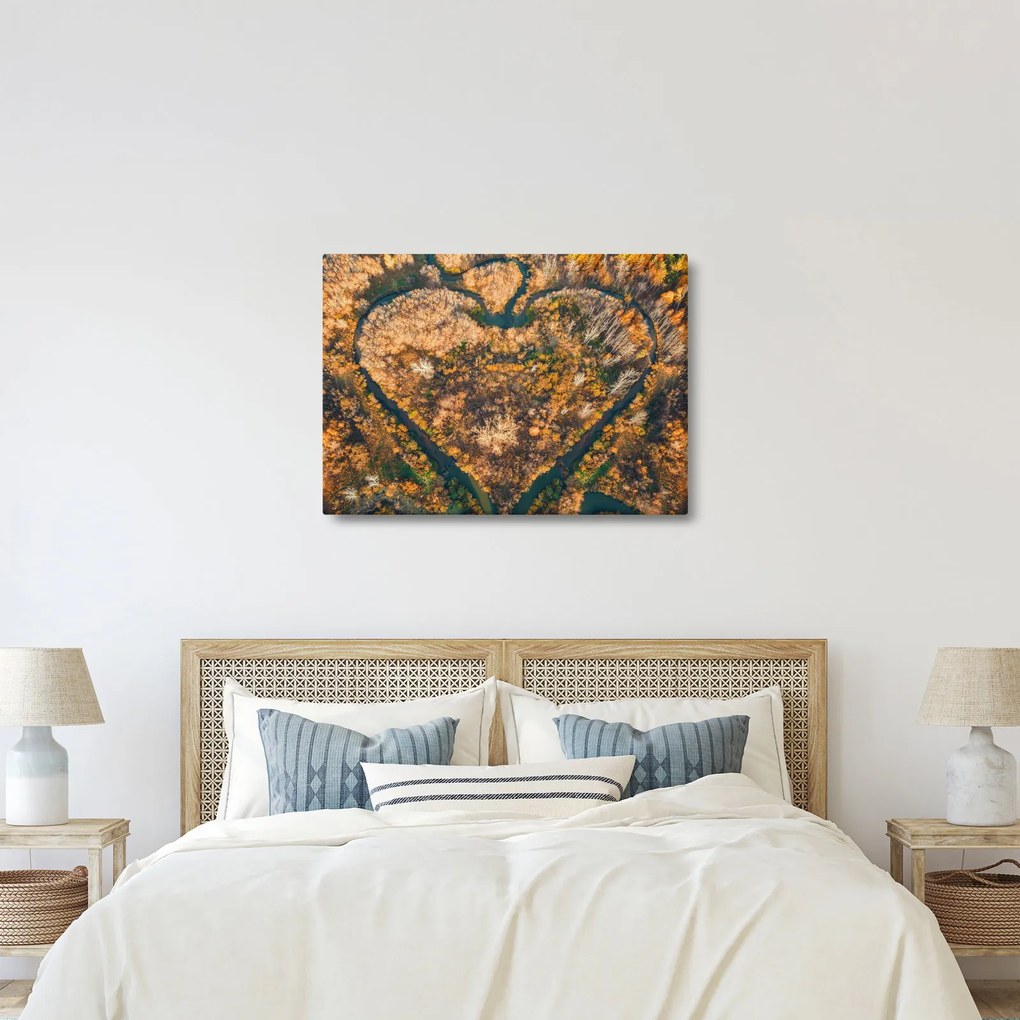 Kép - Szív alakú folyó (70x50 cm)