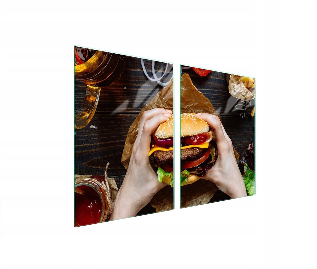 Üveg Konyhai Védőlap 2x45x52 Hamburger Edzett Üveg
