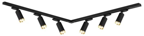 Sínrendszeres MICA spotlámpa 6xGU10/10W/230V fekete/arany