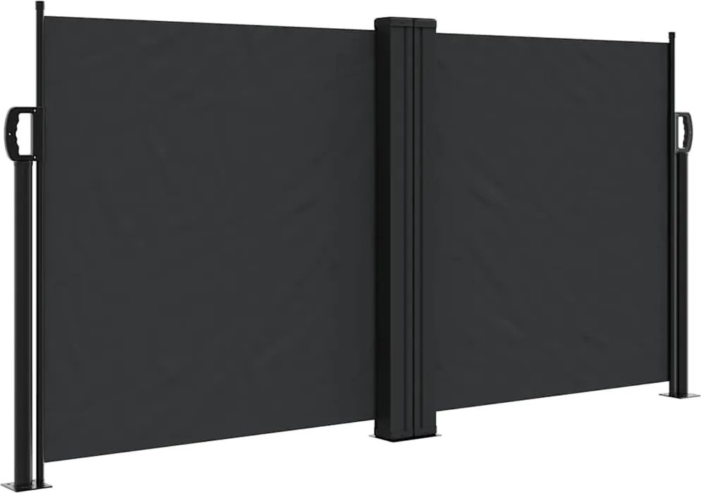 vidaXL fekete behúzható oldalsó napellenző 120 x 600 cm