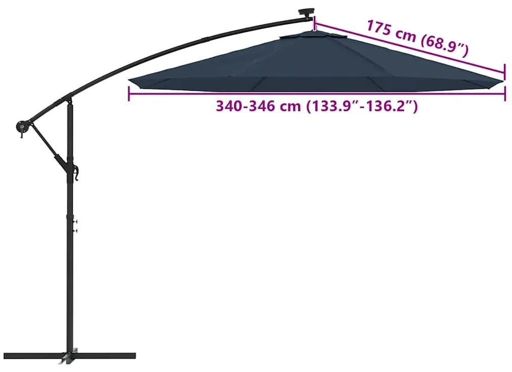 kék konzolos napernyőponyva 350 cm