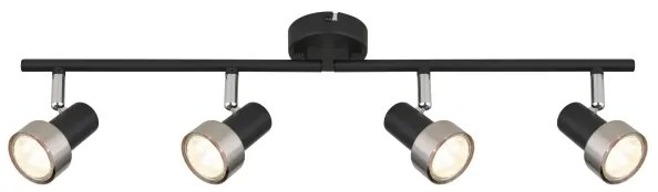 Globo 57917-4N - Spotlámpa MASON 4xGU10/25W/230V fekete/ezüst