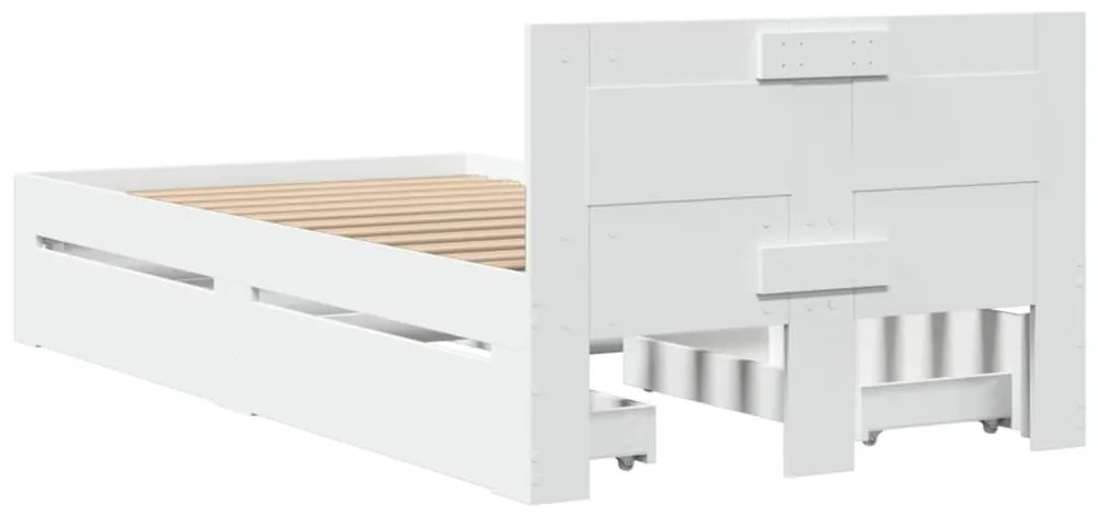 fehér ágykeret fejtámlával matrac nélkül 100x200 cm