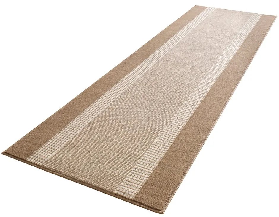 Basic bézs-barna futószőnyeg, 80 x 300 cm - Hanse Home