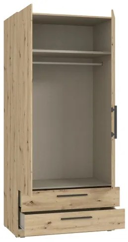 MARO gardróbszekrény 100x213 cm, artisan tölgy