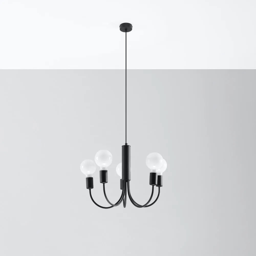 Fekete függőlámpa ø 45 cm Karim – Sollux