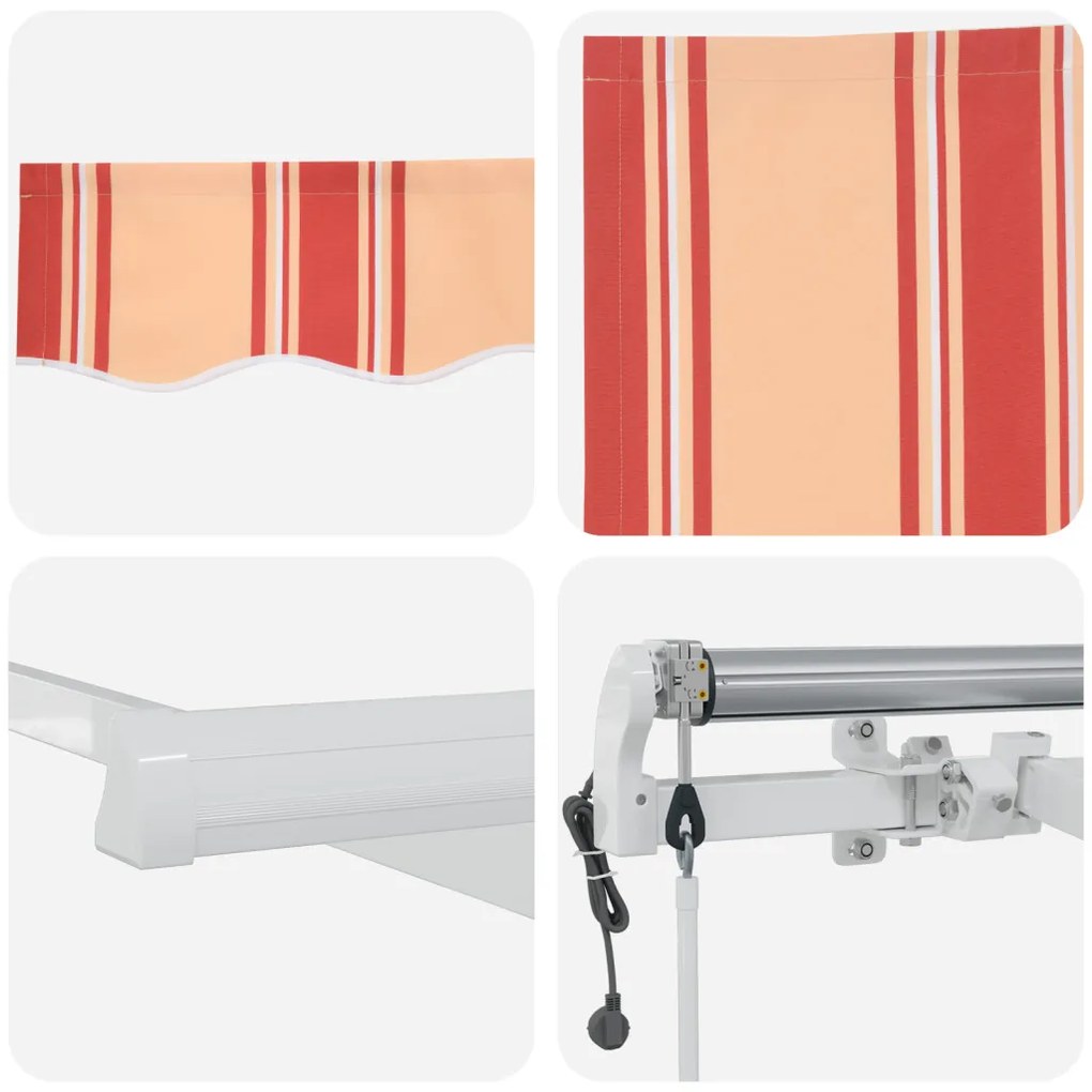 Behúzható napellenző 600 × 300 cm sárga és narancssárga