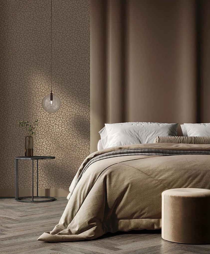 Holden Decor Essence Sunda rozsda leopárdmintás fémhatású vlies tapéta – 66301