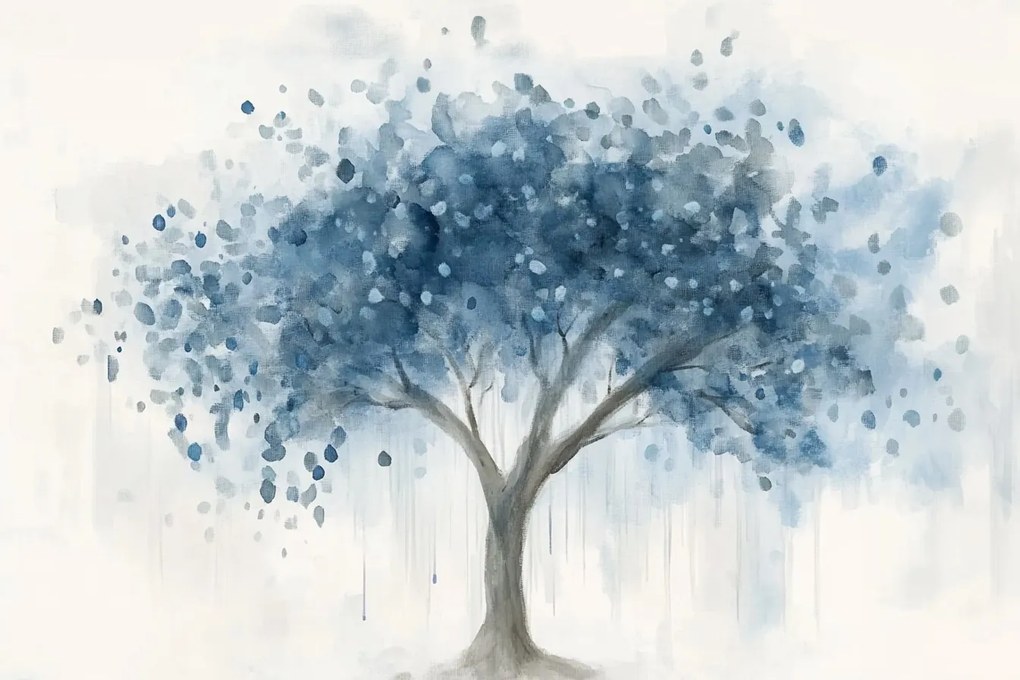 Fotótapéta Flizelina Absztrakt Akvarell Kék Fa 104x70,5 ragasztó