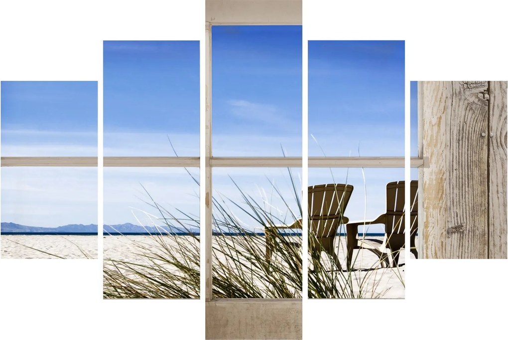 Kép - A strandra néző ablak (150x105 cm)