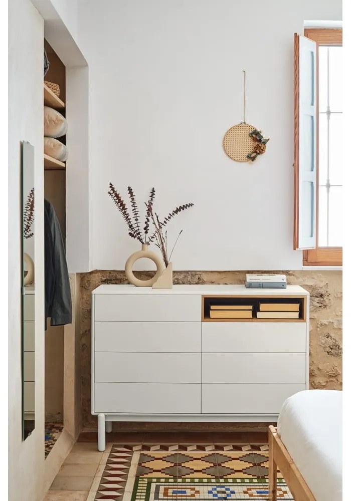 Krémszínű komód 120x90x40 cm Corvo – Teulat