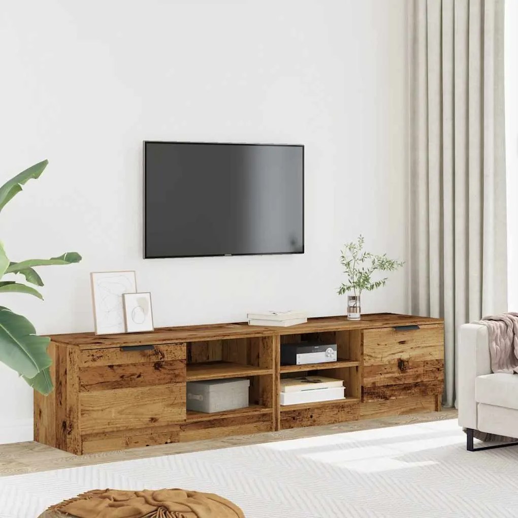 TV szekrény 2 db Régi fa 80x35x36,5 cm Műanyag fa