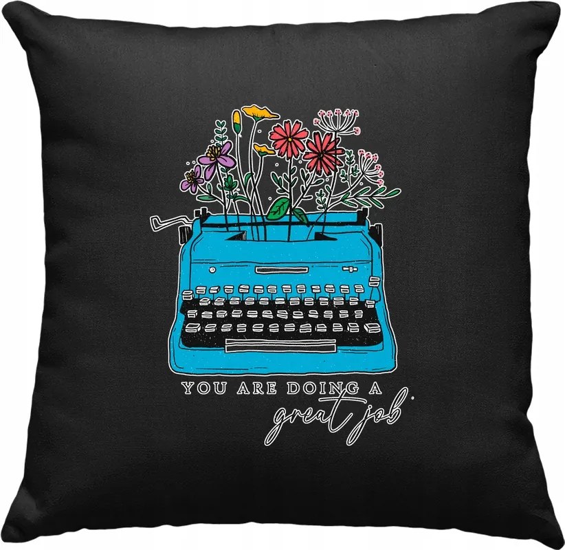 Párna Virágok Vonalak Divat Művészet 1 Fekete