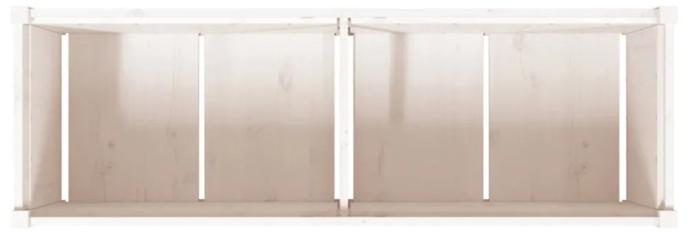 fehér tömör fenyőfa kerti virágláda 150x50x50 cm