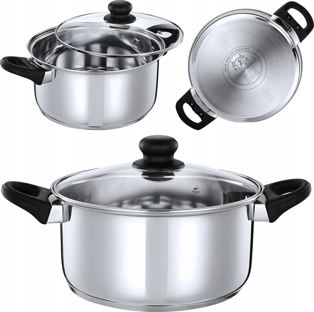 Kis Rozsdamentes Acél Edény 4L 18/0 acél Gáztűzhelyre Alkalmas Edények Vital