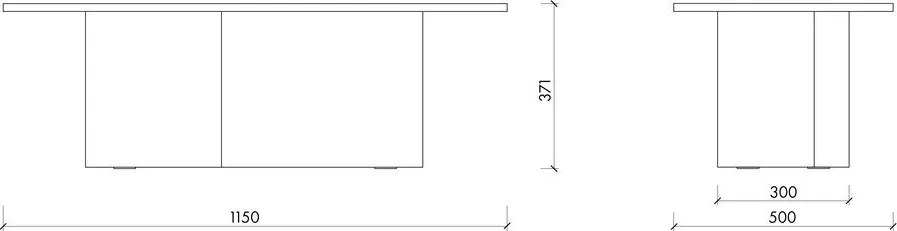 Bézs dohányzóasztal tölgyfa dekoros asztallappal 50x115 cm Looi – noo.ma