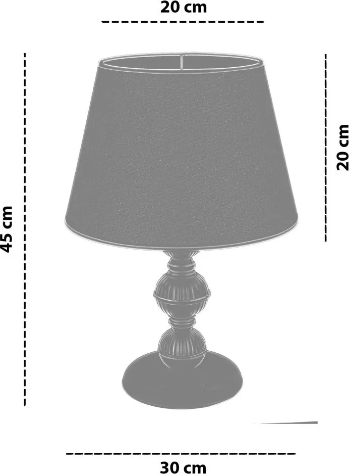 Fém éjjeli lámpa, szürke-fekete, 20 cm – TR390FLH2676
