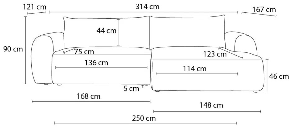 Sötétszürke kordbársony kinyitható sarokkanapé (bal oldali) Lucien – Bobochic Paris