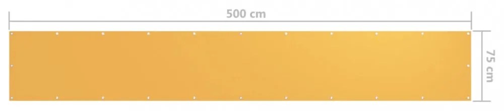 sárga oxford-szövet erkélyparaván 75 x 500 cm