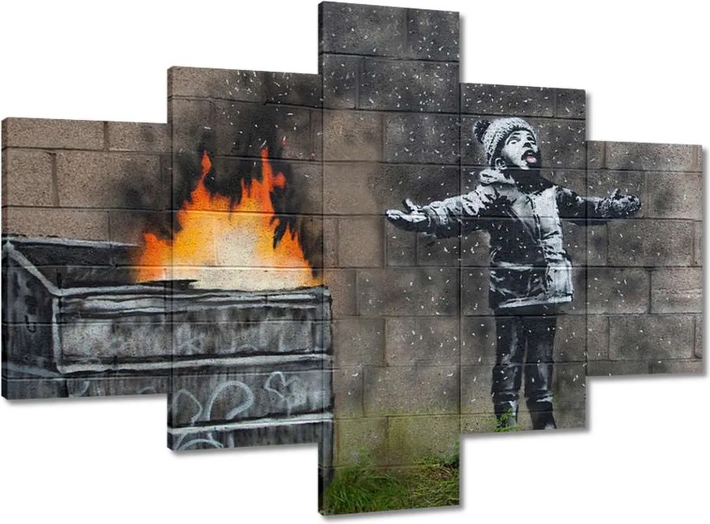 Vászonkép 100x70 Szmog hó Banksy Graffiti