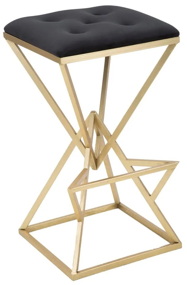 Fekete-aranyszínű kárpitozott bárszék (ülésmagasság 75 cm) Piramid – Mauro Ferretti