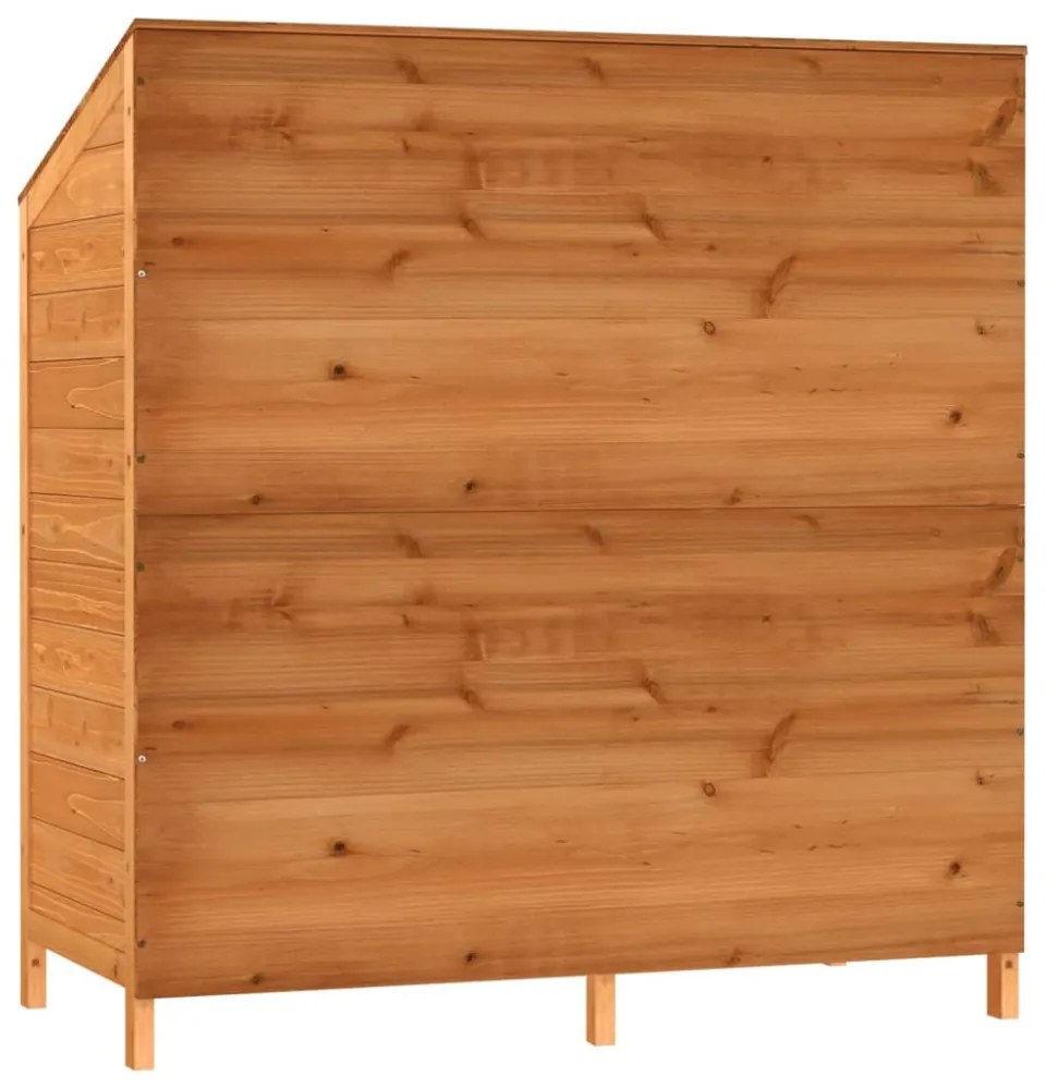 barna tömör fenyőfa kerti fészer 102 x 52 x 112 cm