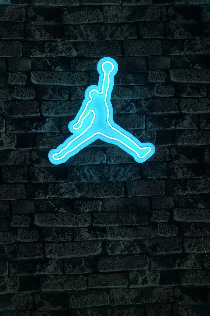Műanyag LED-es fali dekoráció, Basketball - Blue