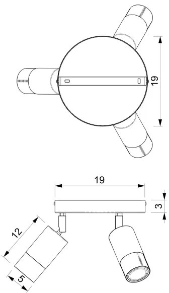 Spotlámpa LINK 3xGU10/8W/230V fekete/sárgaréz
