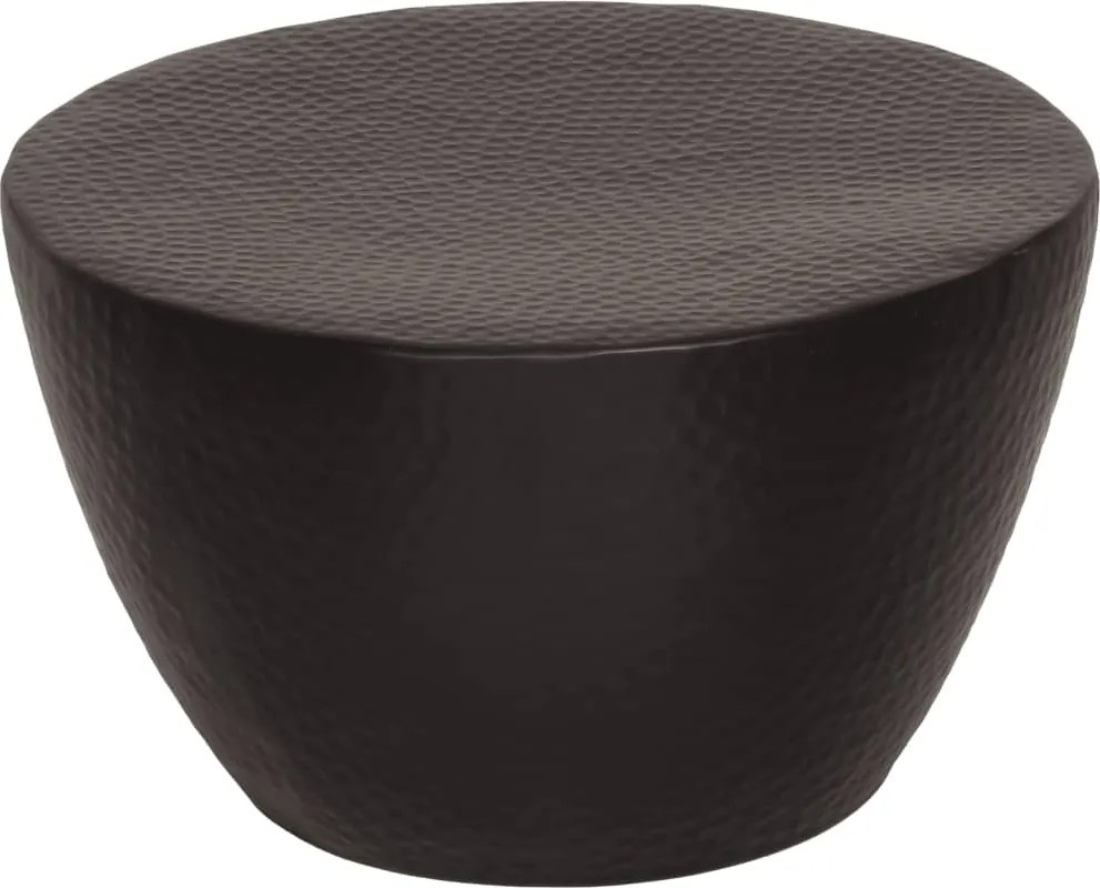 vidaXL fekete kalapált alumínium dohányzóasztal Ø 50 x 30 cm