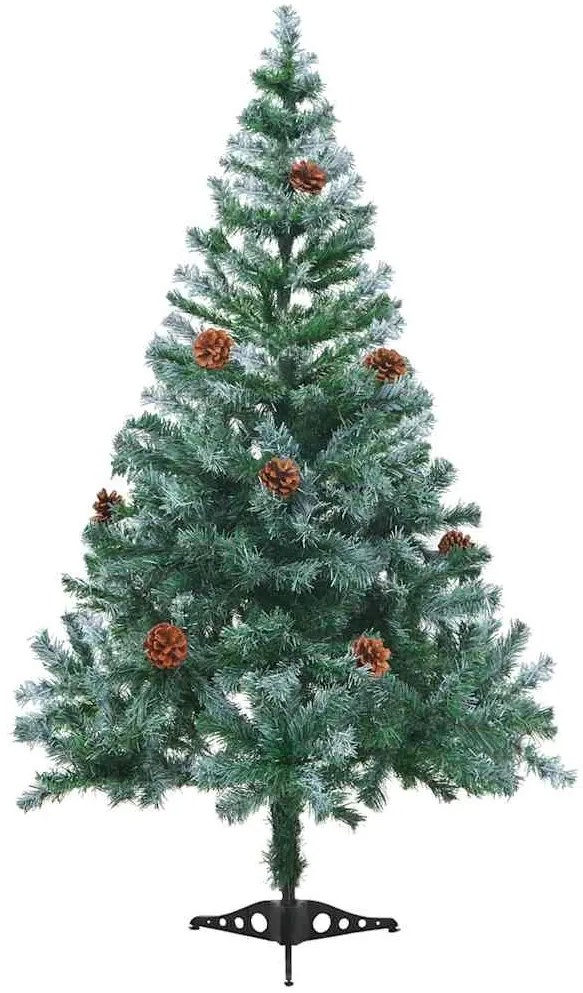 Mű karácsonyfa 150 LED-del állvánnyal Zöld 150 cm PVC és Acél