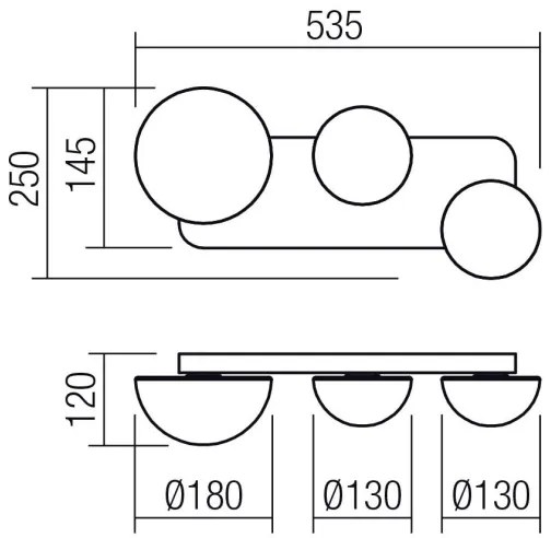 Redo 01-4330 - LED fali lámpa LUMIEN 3xLED/18W/230V 2700/3000K fekete