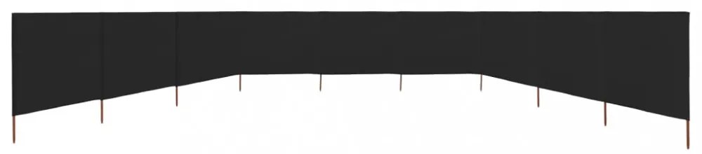 fekete 9 paneles szövet szélfogó 1200 x 120 cm