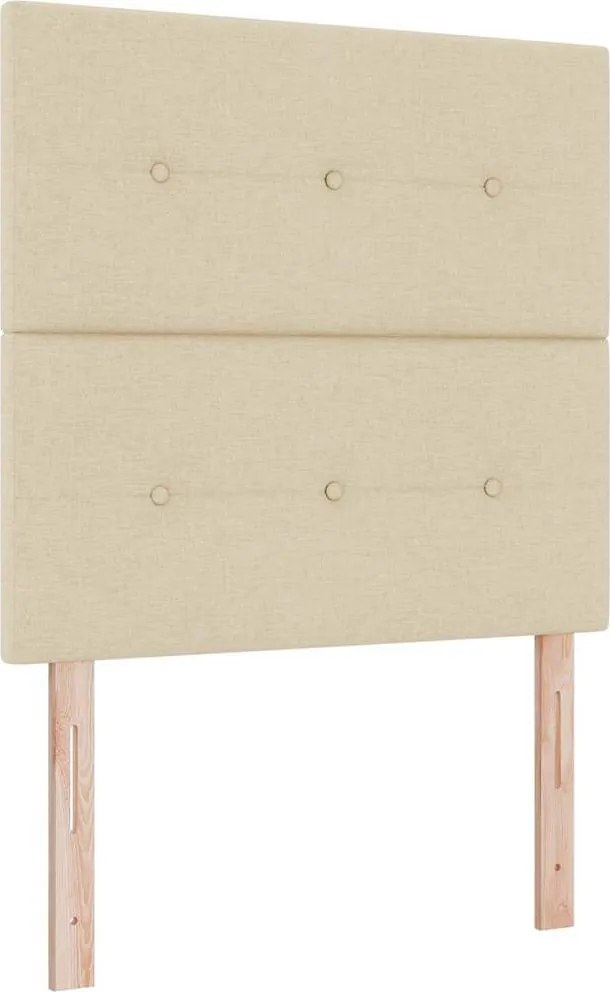 vidaXL Magasságállítható ágyfej fejtámlával Krém 80 cm szövet