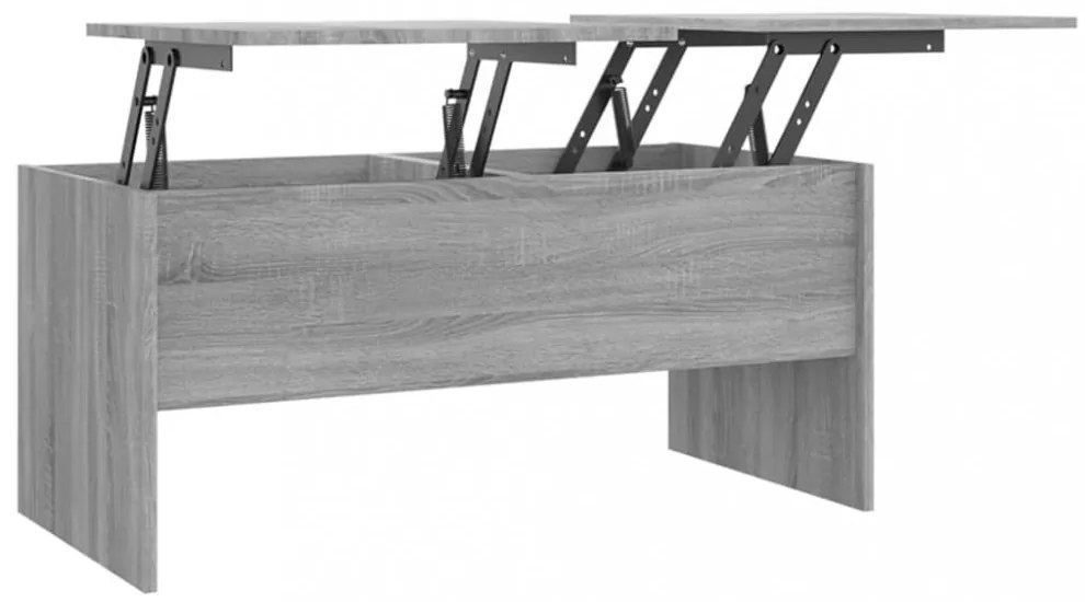 szürke sonoma színű szerelt fa dohányzóasztal 102x50,5x46,5 cm