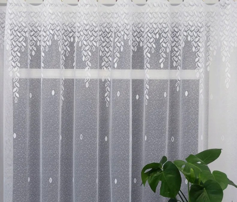 Mg Függöny jacquard 35824 Fehér 250cm 1,8m ólom