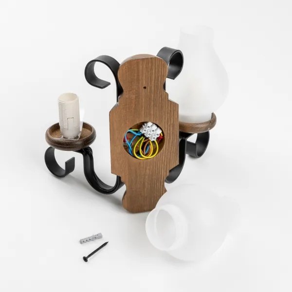 Brilagi - Fali lámpa RUSTIC 2xE14/40W/230V bükkfa/dió