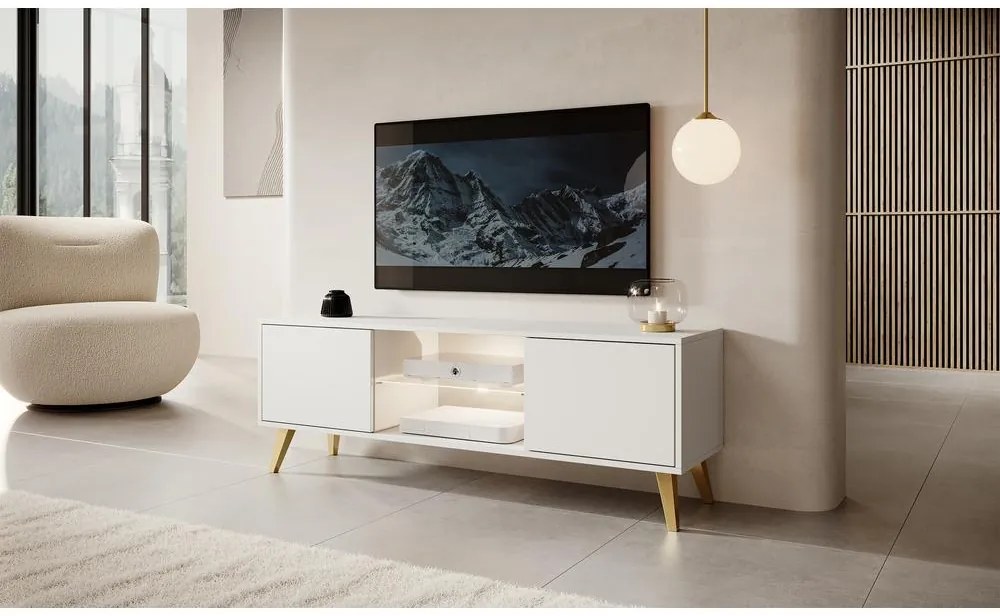 Tv szekrény/asztal Savoi II (világítással) (fehér). 1099034