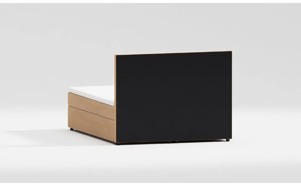 Okkersárga ágyneműtartós boxspring ágy 140x200 cm Flip – Ropez