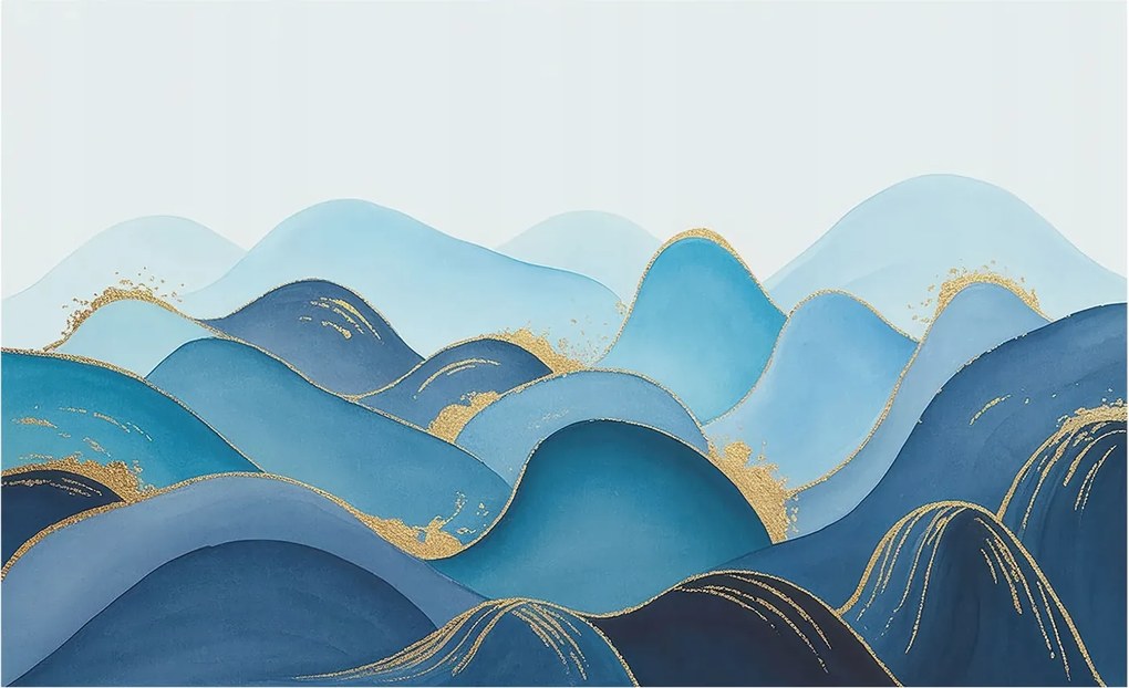 Flizelin tapéta Divatos 3D fali hullámos táj 416x254 ragasztóval