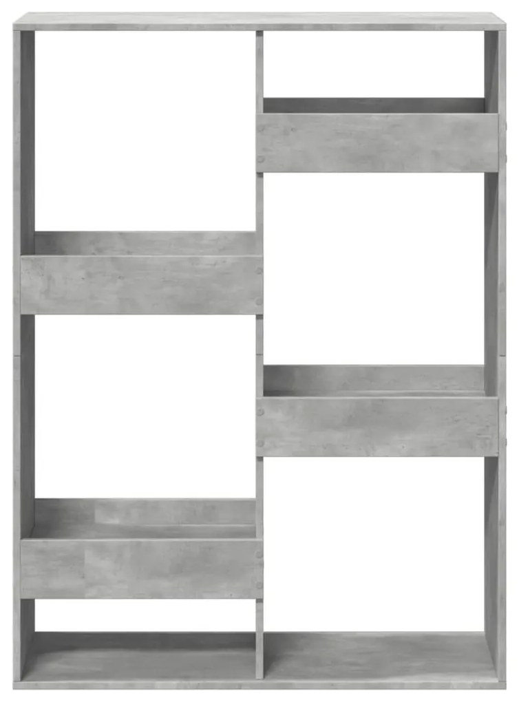 betonszürke szerelt fa könyvespolc 100 x 33 x 135 cm