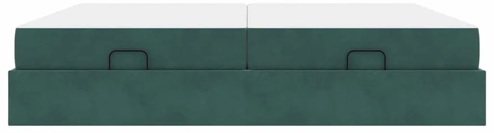 Ágykeret Sötétzöld 200 x 200 cm Bársony