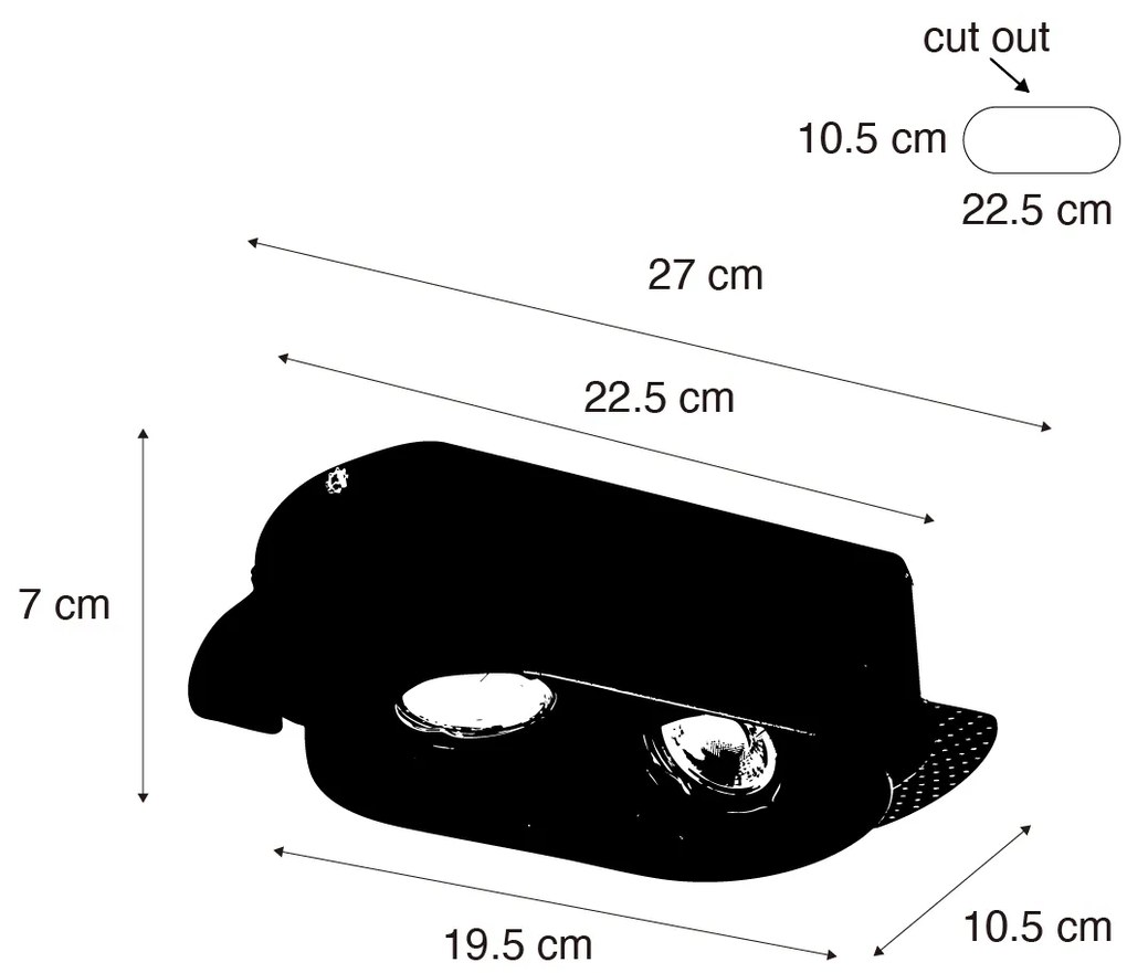 6 darabos, lekerekített, süllyesztett spotlámpa szett, fehér, GU10 70mm 2-fényű - Hubs