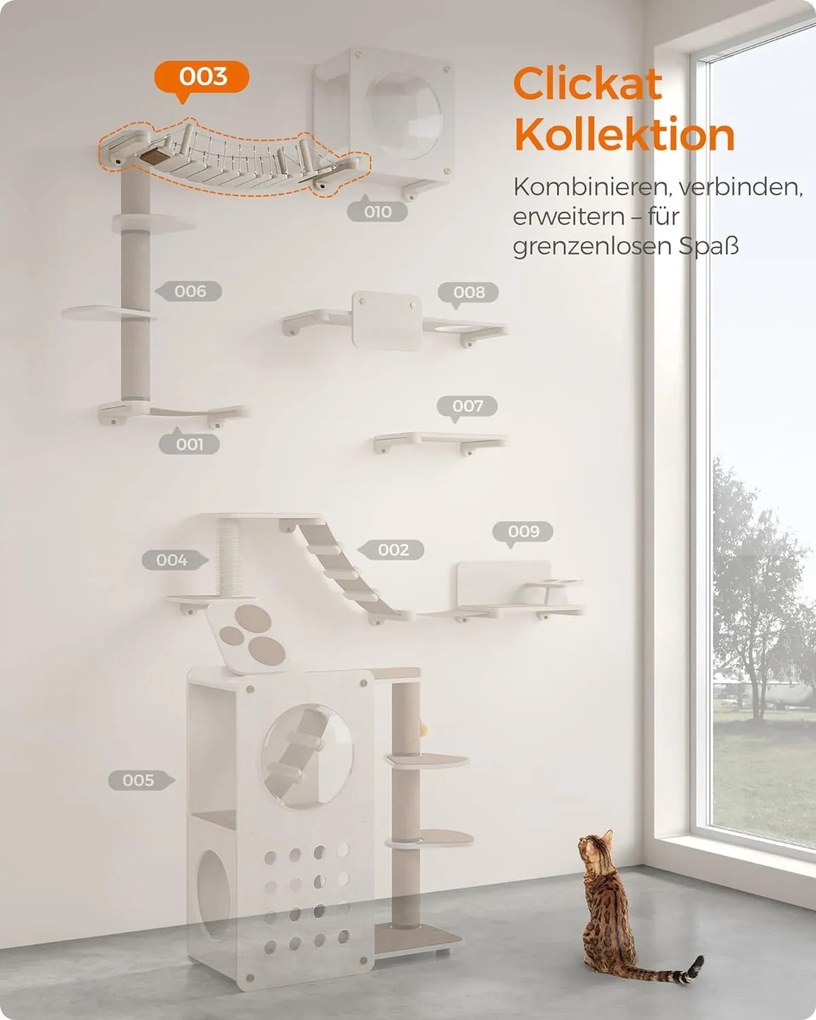 Macska híd, macska mászóka  87,2 x 28 x 13,8 cm | Feandrea