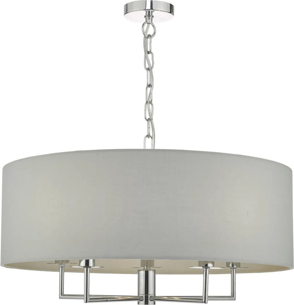 DAR LIGHTING JAM0539 JAMELIA Ernyős Függesztett Lámpa Csiszolt Króm, Szürke E14 IP20