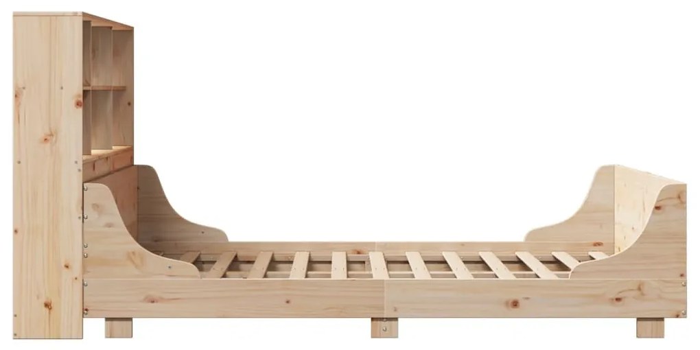 tömör fa könyvespolcos ágy matrac nélkül 120 x 200 cm